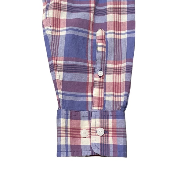 L.L. Bean Purple Plaid Long Sleeve Button Front Shirt Size XL - Picture 3 of 7